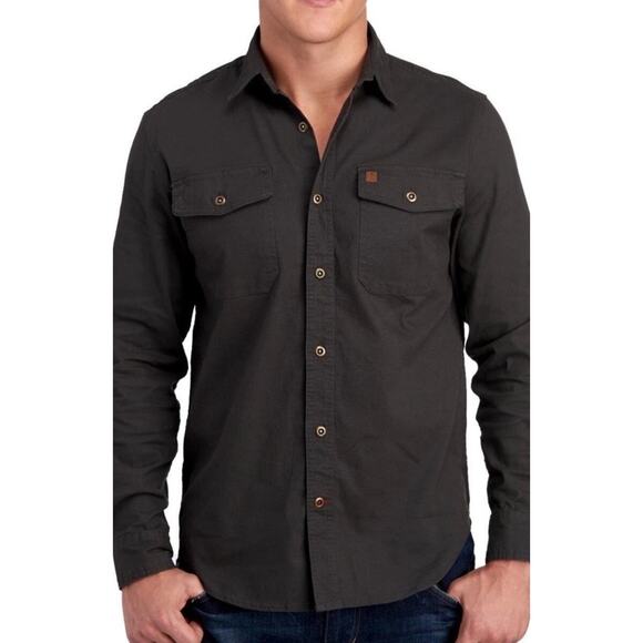 Men’s Coleman Size Medium Shirt Stretch Comfort Work Color Raven Charcoal Gray - Picture 10 of 10